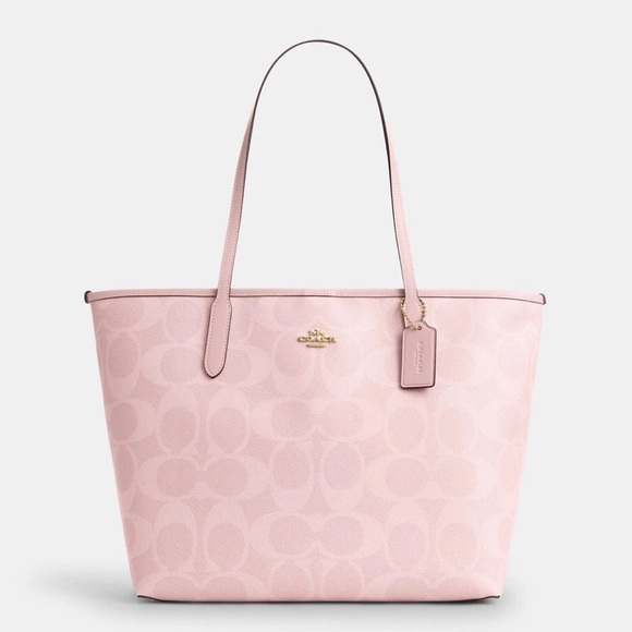 NWT!COACH CITY TOTE IN SIGNATURE CANVAS(COACH CAL49)fast shipping - Picture 8 of 12